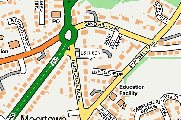 LS17 6DN map - OS OpenMap – Local (Ordnance Survey)