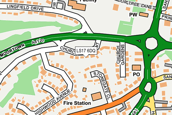 LS17 6DQ map - OS OpenMap – Local (Ordnance Survey)