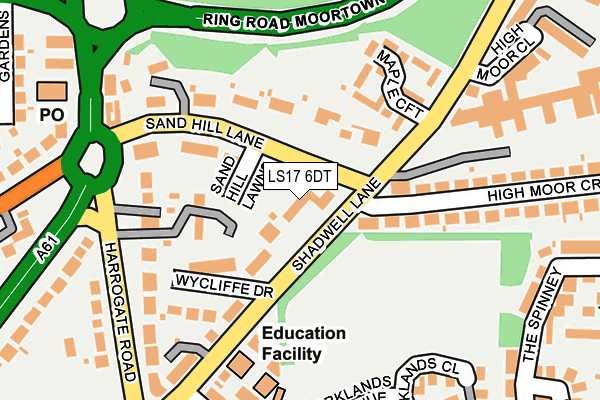 LS17 6DT map - OS OpenMap – Local (Ordnance Survey)