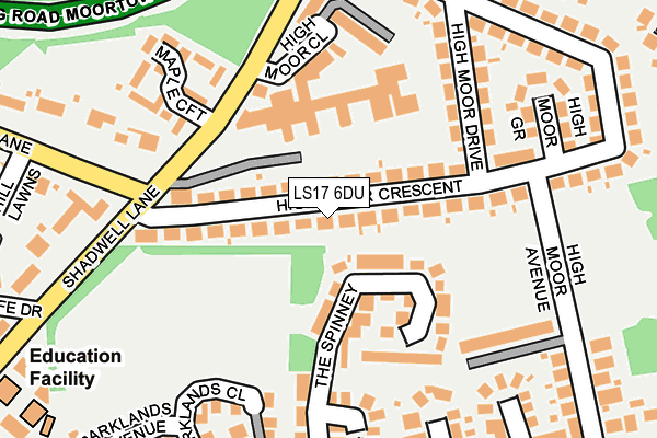 LS17 6DU map - OS OpenMap – Local (Ordnance Survey)