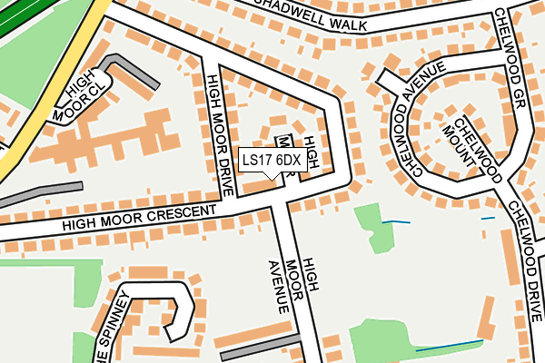 LS17 6DX map - OS OpenMap – Local (Ordnance Survey)