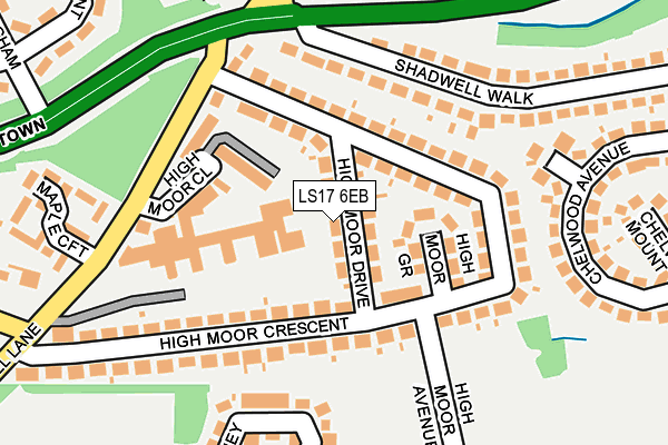 LS17 6EB map - OS OpenMap – Local (Ordnance Survey)