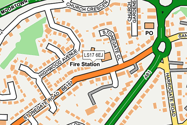 LS17 6EJ map - OS OpenMap – Local (Ordnance Survey)