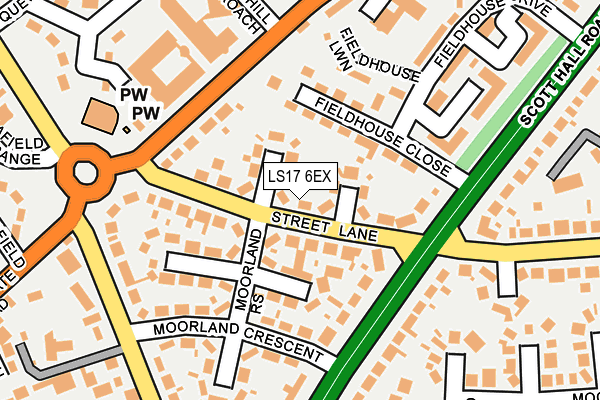 LS17 6EX map - OS OpenMap – Local (Ordnance Survey)