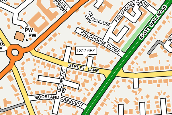 LS17 6EZ map - OS OpenMap – Local (Ordnance Survey)