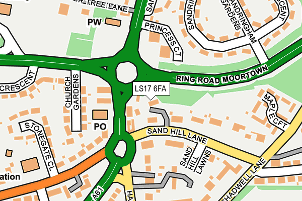 LS17 6FA map - OS OpenMap – Local (Ordnance Survey)