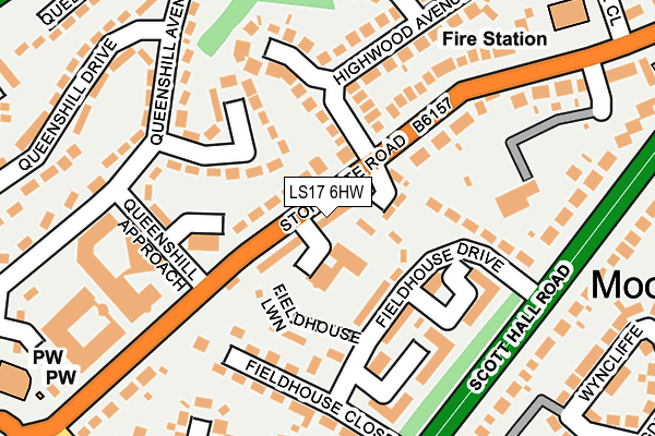 LS17 6HW map - OS OpenMap – Local (Ordnance Survey)