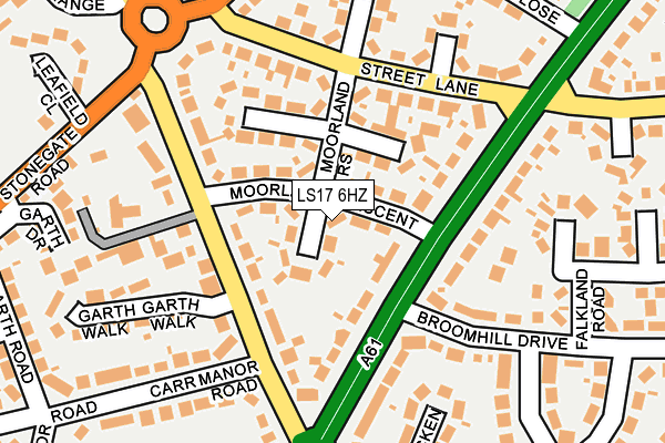 LS17 6HZ map - OS OpenMap – Local (Ordnance Survey)