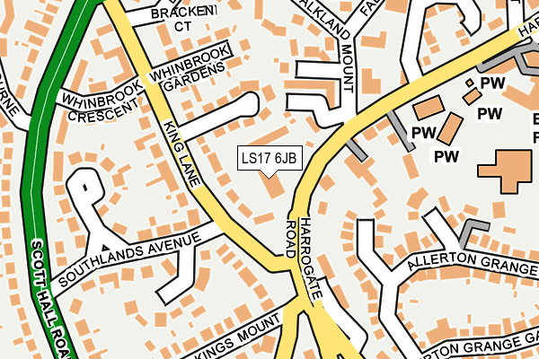 LS17 6JB map - OS OpenMap – Local (Ordnance Survey)