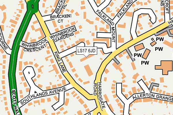 LS17 6JD map - OS OpenMap – Local (Ordnance Survey)