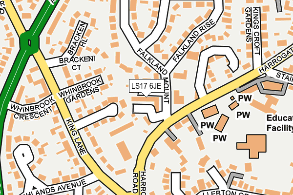 LS17 6JE map - OS OpenMap – Local (Ordnance Survey)