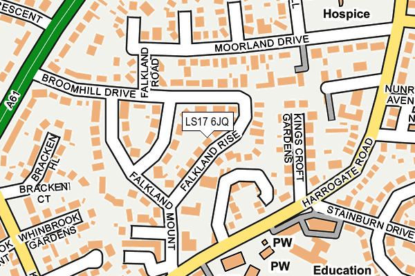 LS17 6JQ map - OS OpenMap – Local (Ordnance Survey)