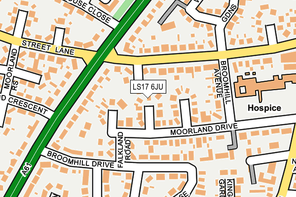 LS17 6JU map - OS OpenMap – Local (Ordnance Survey)