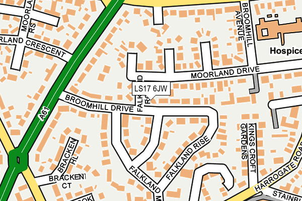 LS17 6JW map - OS OpenMap – Local (Ordnance Survey)