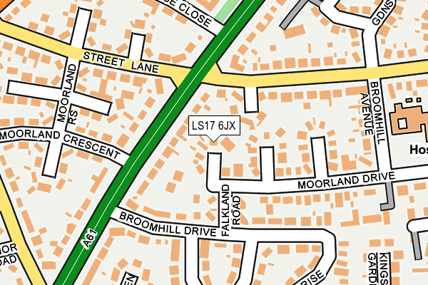 LS17 6JX map - OS OpenMap – Local (Ordnance Survey)