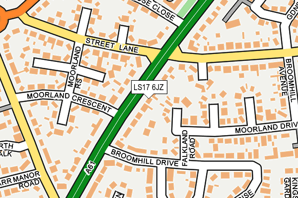 LS17 6JZ map - OS OpenMap – Local (Ordnance Survey)