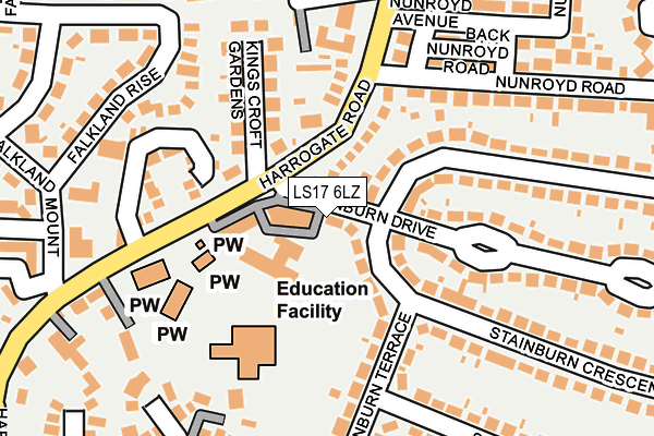 LS17 6LZ map - OS OpenMap – Local (Ordnance Survey)