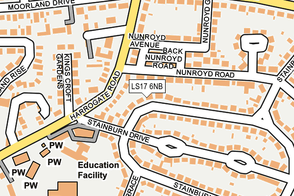 LS17 6NB map - OS OpenMap – Local (Ordnance Survey)