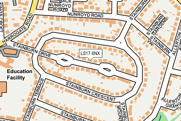 LS17 6NX map - OS OpenMap – Local (Ordnance Survey)