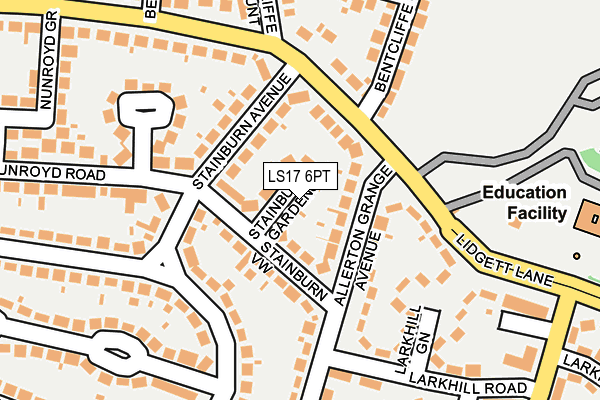 LS17 6PT map - OS OpenMap – Local (Ordnance Survey)
