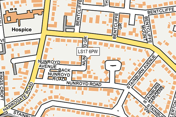 LS17 6PW map - OS OpenMap – Local (Ordnance Survey)