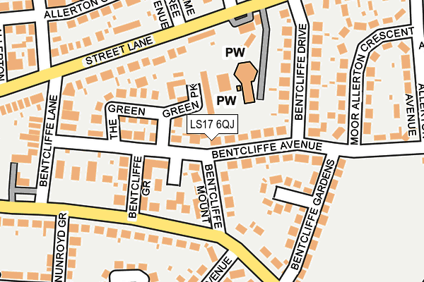 LS17 6QJ map - OS OpenMap – Local (Ordnance Survey)