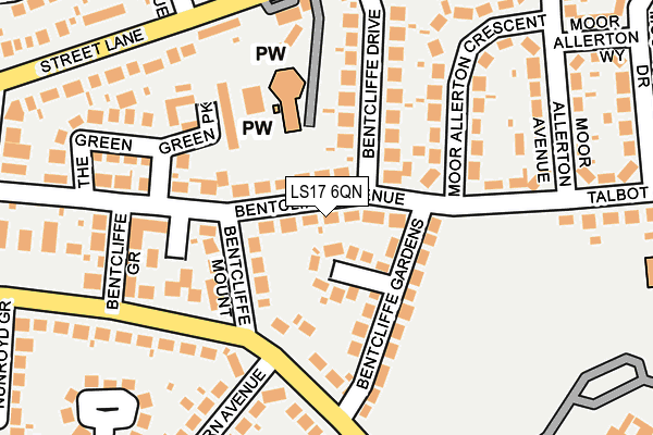LS17 6QN map - OS OpenMap – Local (Ordnance Survey)