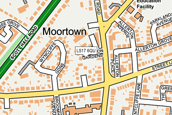 LS17 6QU map - OS OpenMap – Local (Ordnance Survey)