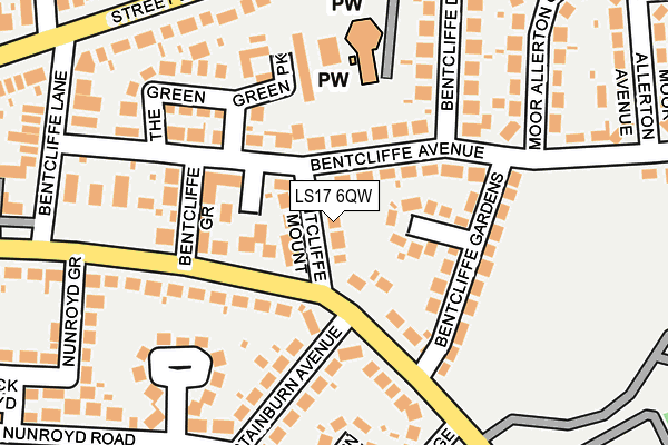 LS17 6QW map - OS OpenMap – Local (Ordnance Survey)