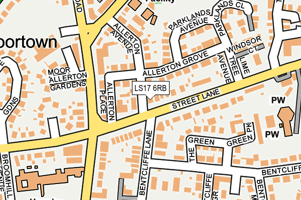 LS17 6RB map - OS OpenMap – Local (Ordnance Survey)