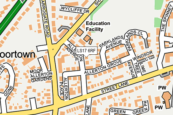 LS17 6RF map - OS OpenMap – Local (Ordnance Survey)