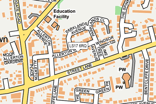 LS17 6RQ map - OS OpenMap – Local (Ordnance Survey)