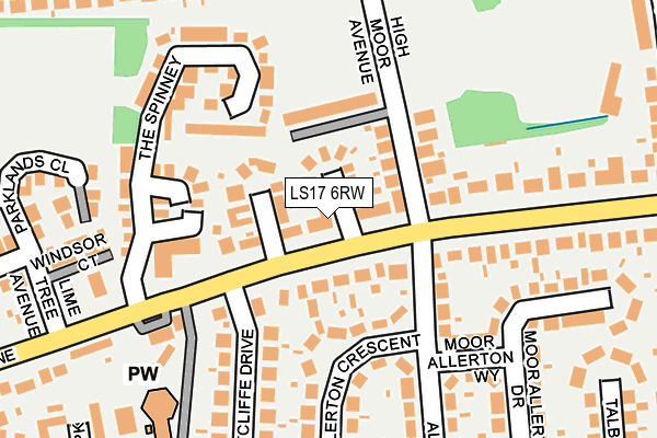 LS17 6RW map - OS OpenMap – Local (Ordnance Survey)