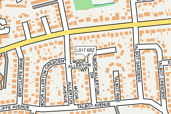 LS17 6RZ map - OS OpenMap – Local (Ordnance Survey)