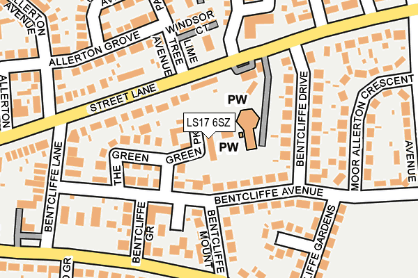 LS17 6SZ map - OS OpenMap – Local (Ordnance Survey)