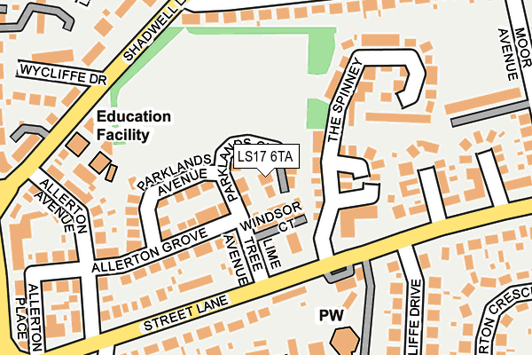 LS17 6TA map - OS OpenMap – Local (Ordnance Survey)