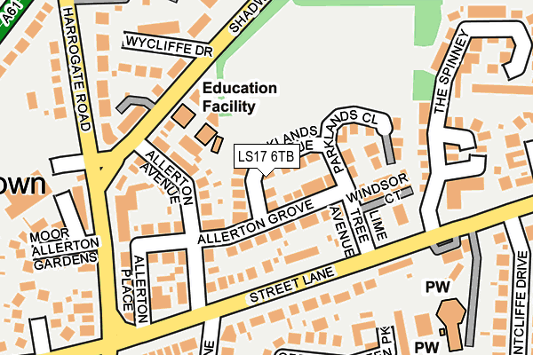 LS17 6TB map - OS OpenMap – Local (Ordnance Survey)