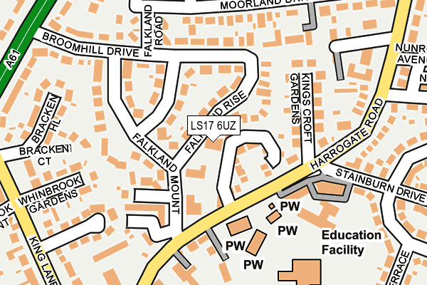 LS17 6UZ map - OS OpenMap – Local (Ordnance Survey)