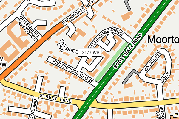 LS17 6WB map - OS OpenMap – Local (Ordnance Survey)