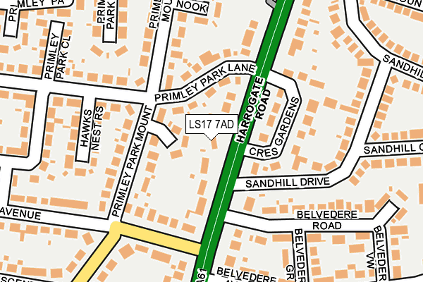 LS17 7AD map - OS OpenMap – Local (Ordnance Survey)