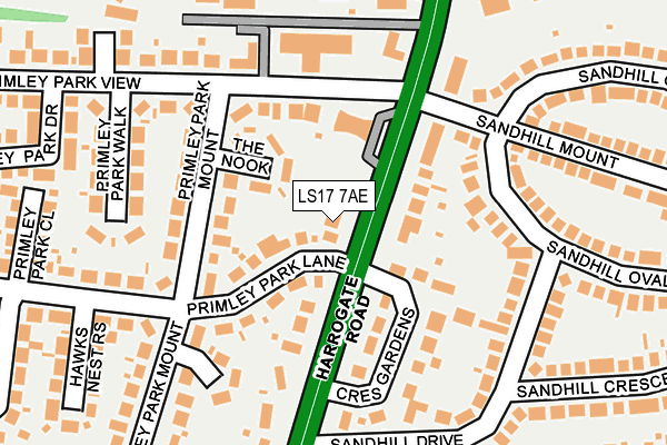 LS17 7AE map - OS OpenMap – Local (Ordnance Survey)