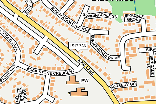 LS17 7AN map - OS OpenMap – Local (Ordnance Survey)