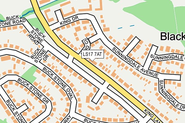 LS17 7AT map - OS OpenMap – Local (Ordnance Survey)