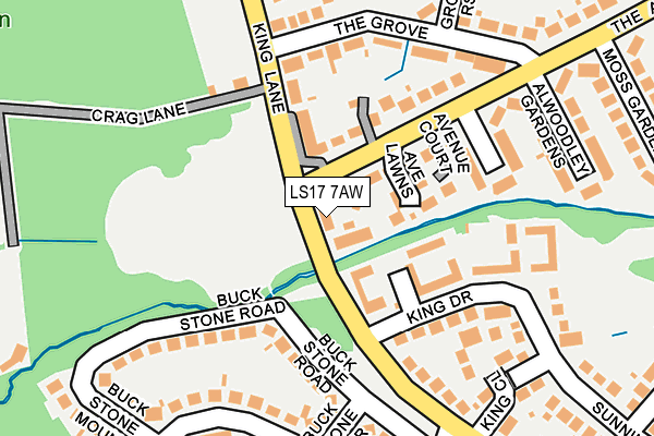 LS17 7AW map - OS OpenMap – Local (Ordnance Survey)