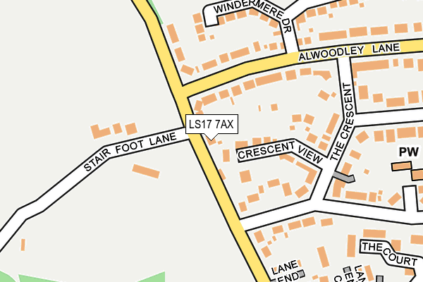 LS17 7AX map - OS OpenMap – Local (Ordnance Survey)