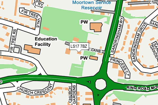 LS17 7BZ map - OS OpenMap – Local (Ordnance Survey)