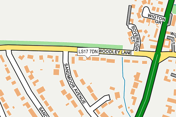 LS17 7DN map - OS OpenMap – Local (Ordnance Survey)