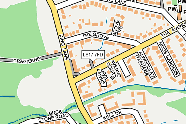 LS17 7FD map - OS OpenMap – Local (Ordnance Survey)