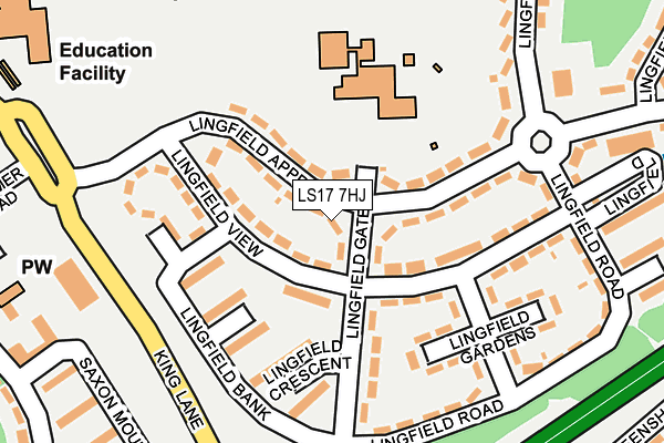 LS17 7HJ map - OS OpenMap – Local (Ordnance Survey)