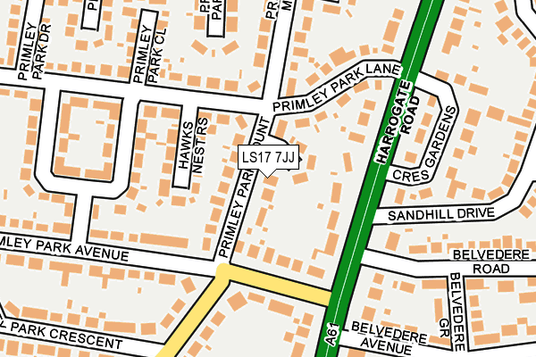 LS17 7JJ map - OS OpenMap – Local (Ordnance Survey)